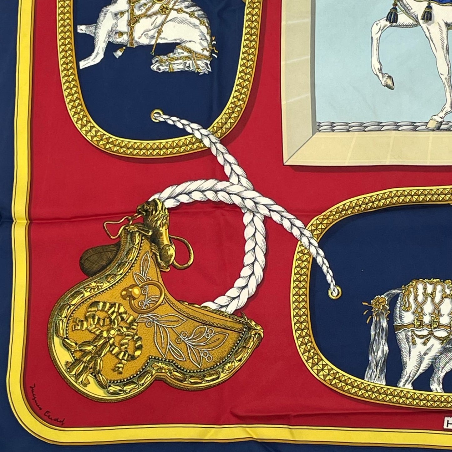 Hermes Carre 90 Grand Apparat Horse Multicolor Scarf Silk — view 4