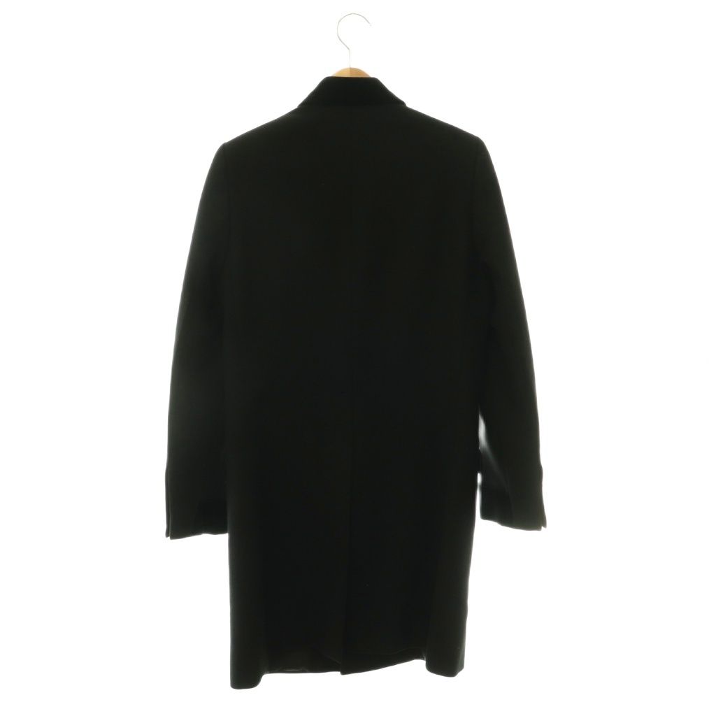 Bottega Veneta Velour Contrast Double Wool Coat Long Fully Lined 44 Black DO — view 2