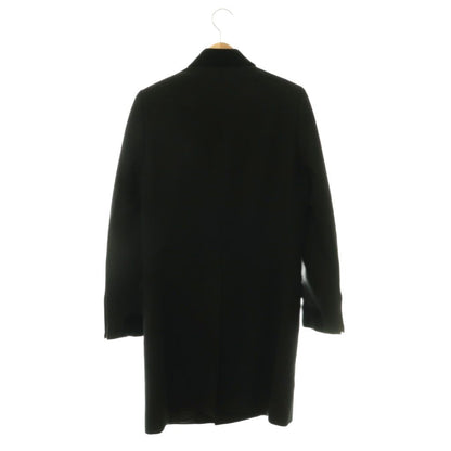 Bottega Veneta Velour Contrast Double Wool Coat Long Fully Lined 44 Black DO — view 2