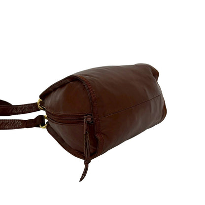 Loewe Vintage Anagram Logo Leather Mini Shoulder Bag Pochette Brown — view 7