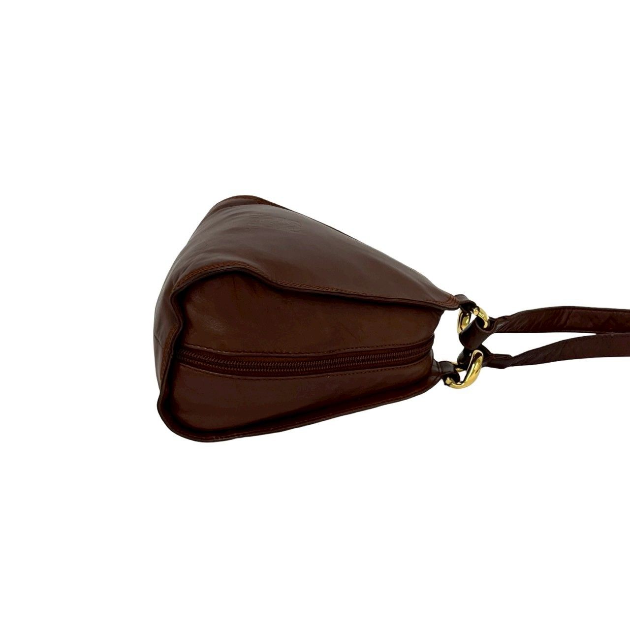 Loewe Vintage Anagram Logo Leather Mini Shoulder Bag Pochette Brown — view 6