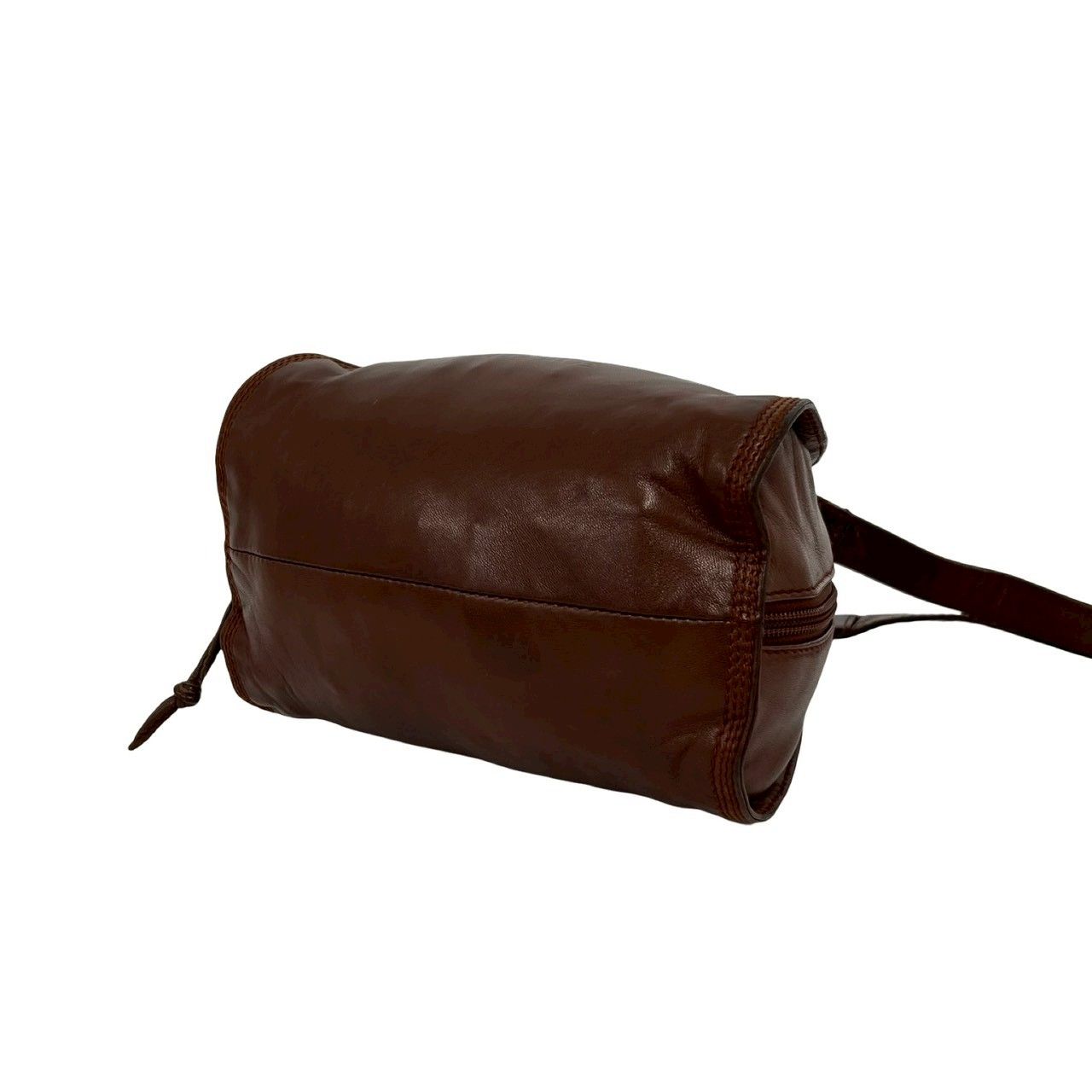 Loewe Vintage Anagram Logo Leather Mini Shoulder Bag Pochette Brown — view 8