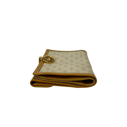 Gucci Vintage Micro GG Logo Leather Bifold Wallet Camel Ivory — view 4