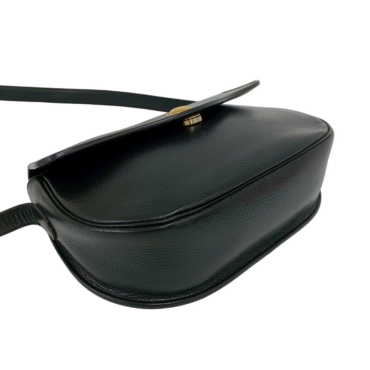 Dior Vintage CD Logo Leather Shoulder Bag Pochette Crossbody Black — view 7