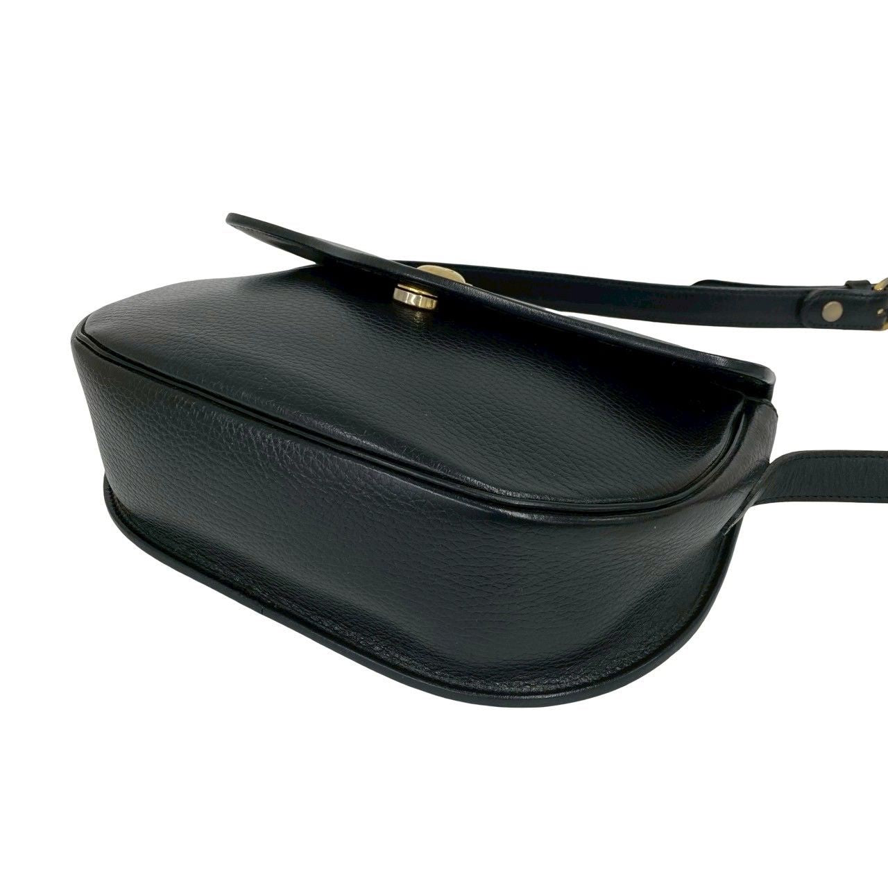Dior Vintage CD Logo Leather Shoulder Bag Pochette Crossbody Black — view 8