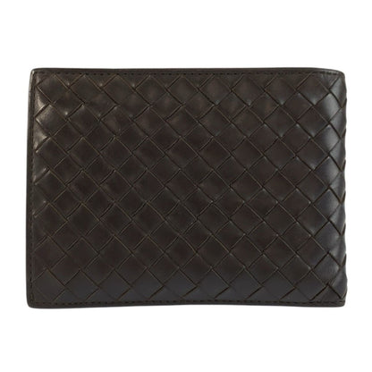 Bottega Veneta Intrecciato Brown Leather Fold Wallet Compact — view 2