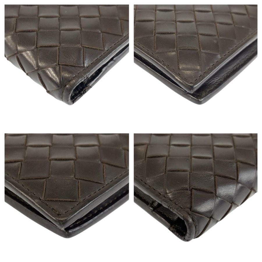 Bottega Veneta Intrecciato Brown Leather Fold Wallet Compact — view 7