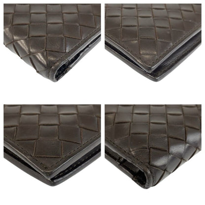 Bottega Veneta Intrecciato Brown Leather Fold Wallet Compact — view 7
