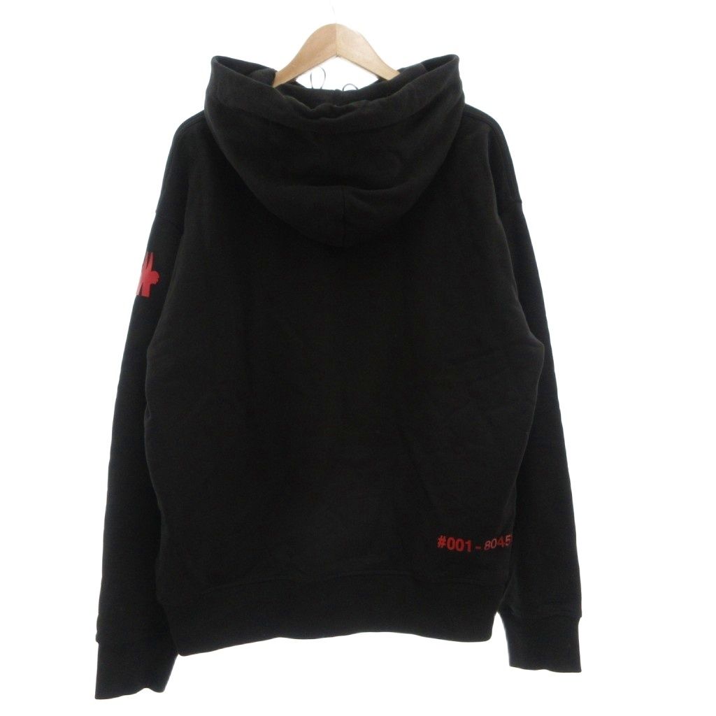 Moncler Grenoble Brushed Sweatshirt Pullover Hoodie L Black Rubber Logo MG — view 2