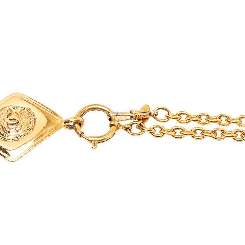 Chanel CC Logo Chain Pendant Diamond Gold Plated — view 4