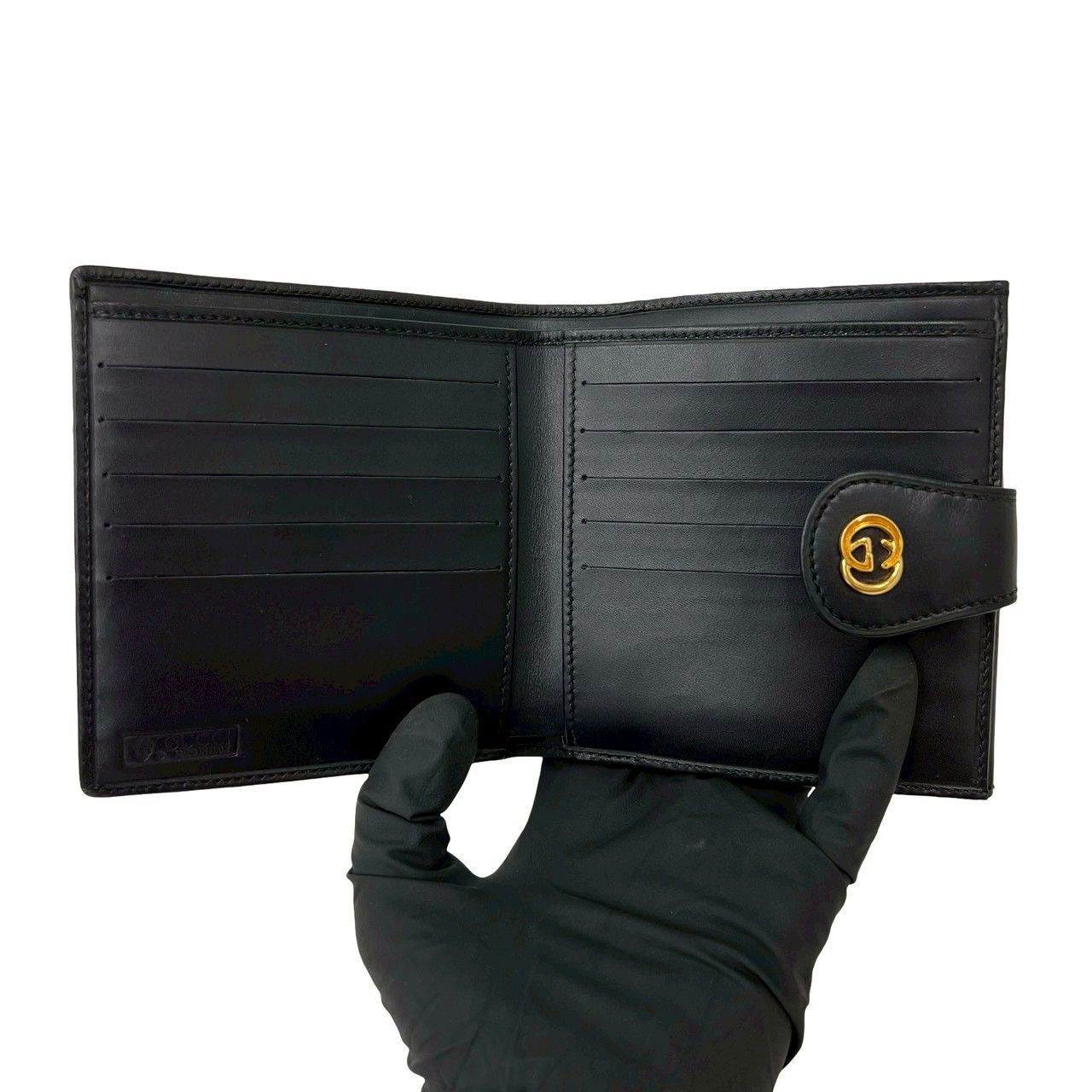 Gucci Vintage Micro GG Logo Leather Bifold Wallet Mini Black — view 7