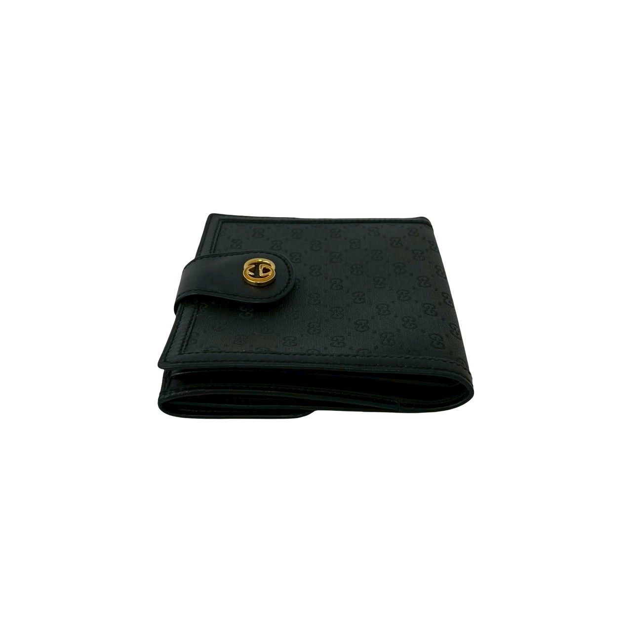 Gucci Vintage Micro GG Logo Leather Bifold Wallet Mini Black — view 4