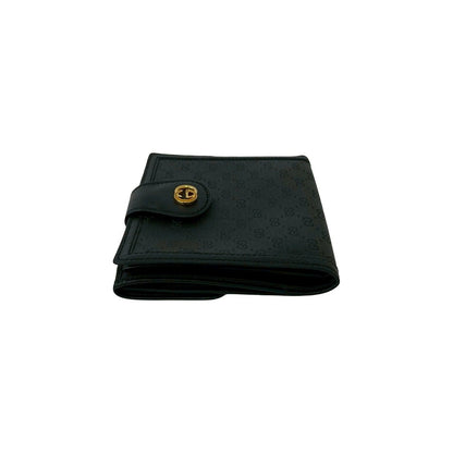 Gucci Vintage Micro GG Logo Leather Bifold Wallet Mini Black — view 4