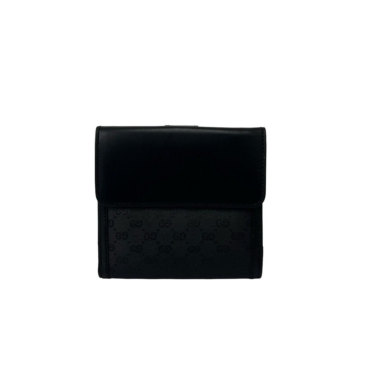 Gucci Vintage Micro GG Logo Leather Bifold Wallet Mini Black — view 2