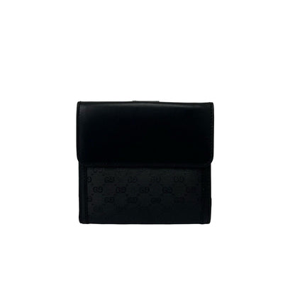 Gucci Vintage Micro GG Logo Leather Bifold Wallet Mini Black — view 2