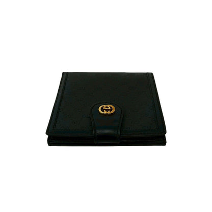 Gucci Vintage Micro GG Logo Leather Bifold Wallet Mini Black — view 3
