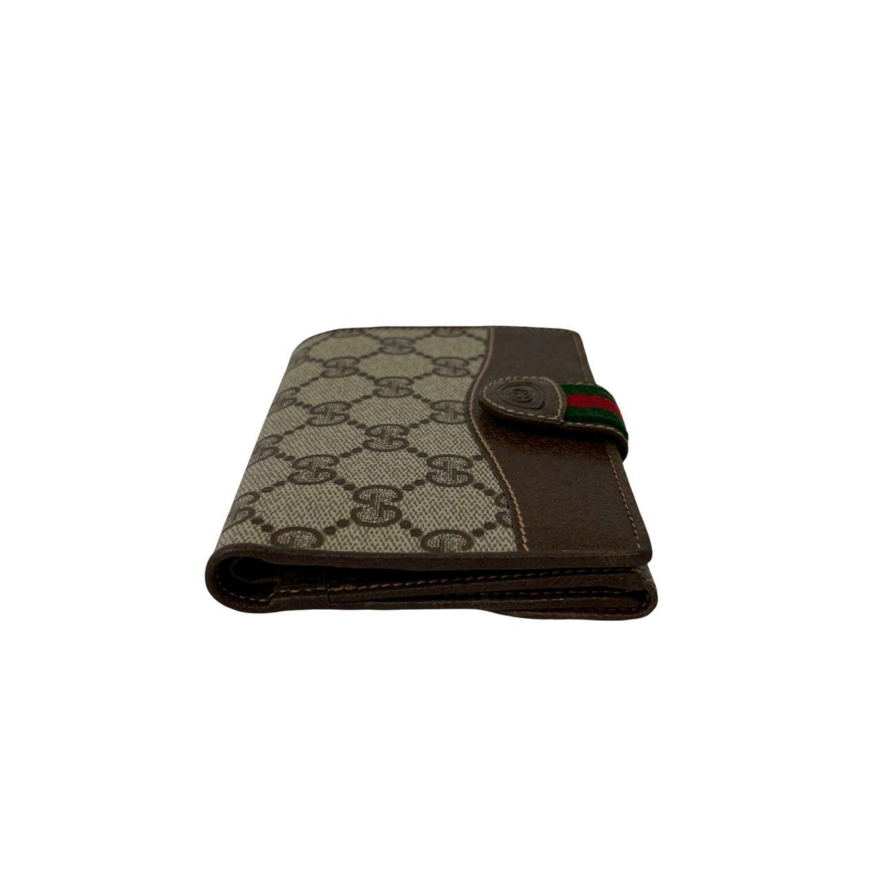 Gucci Vintage Sherry Line GG Logo Leather Bifold Wallet Brown — view 5