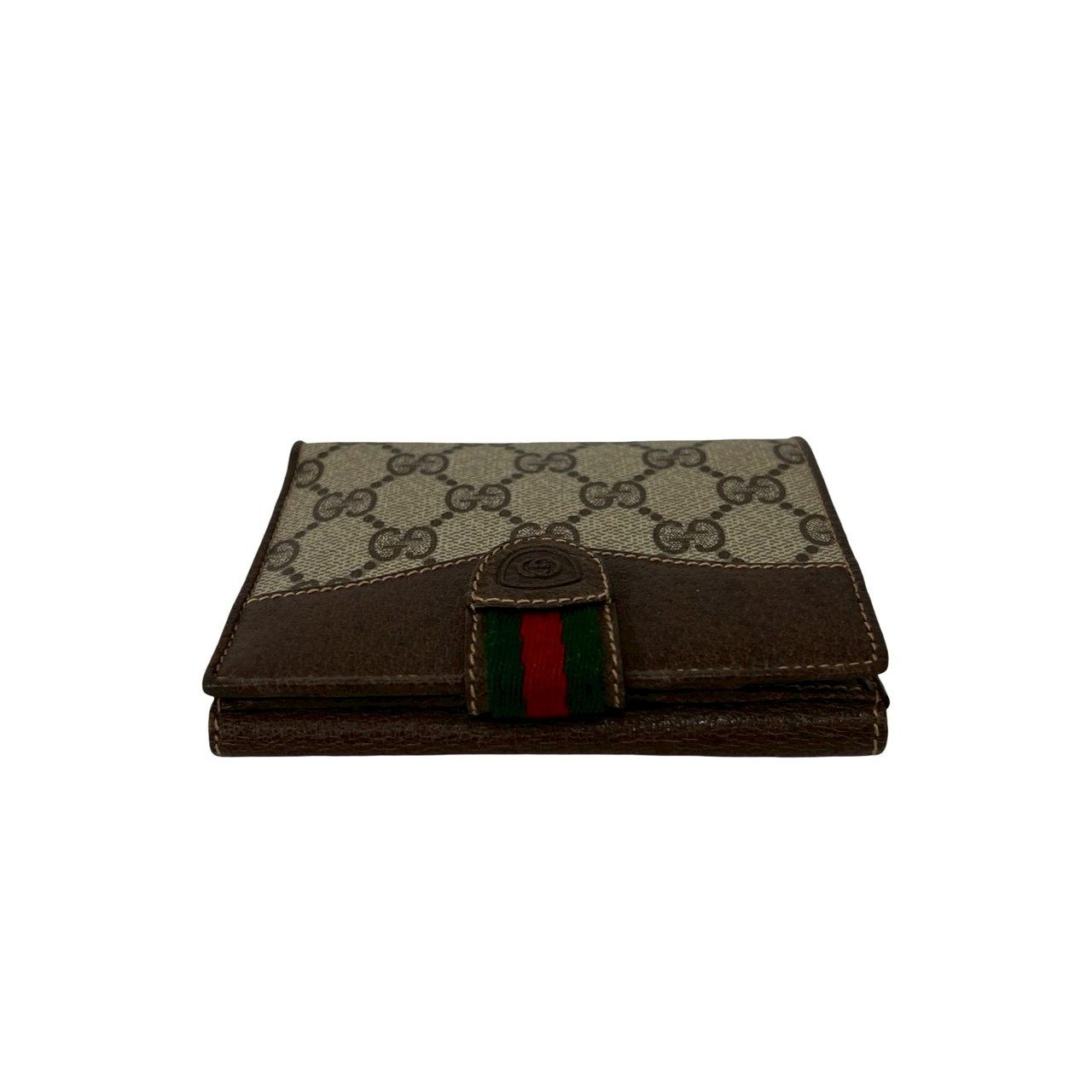 Gucci Vintage Sherry Line GG Logo Leather Bifold Wallet Brown — view 3