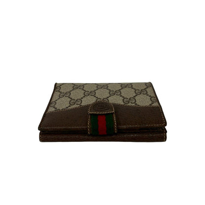 Gucci Vintage Sherry Line GG Logo Leather Bifold Wallet Brown — view 3