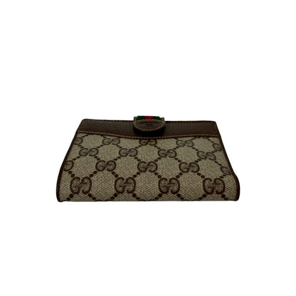 Gucci Vintage Sherry Line GG Logo Leather Bifold Wallet Brown — view 6