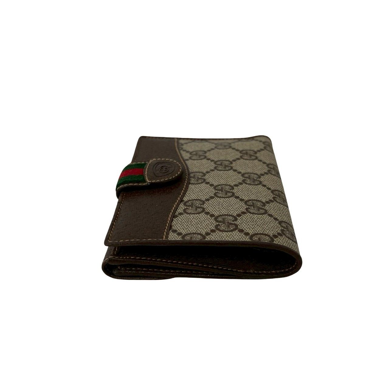 Gucci Vintage Sherry Line GG Logo Leather Bifold Wallet Brown — view 4