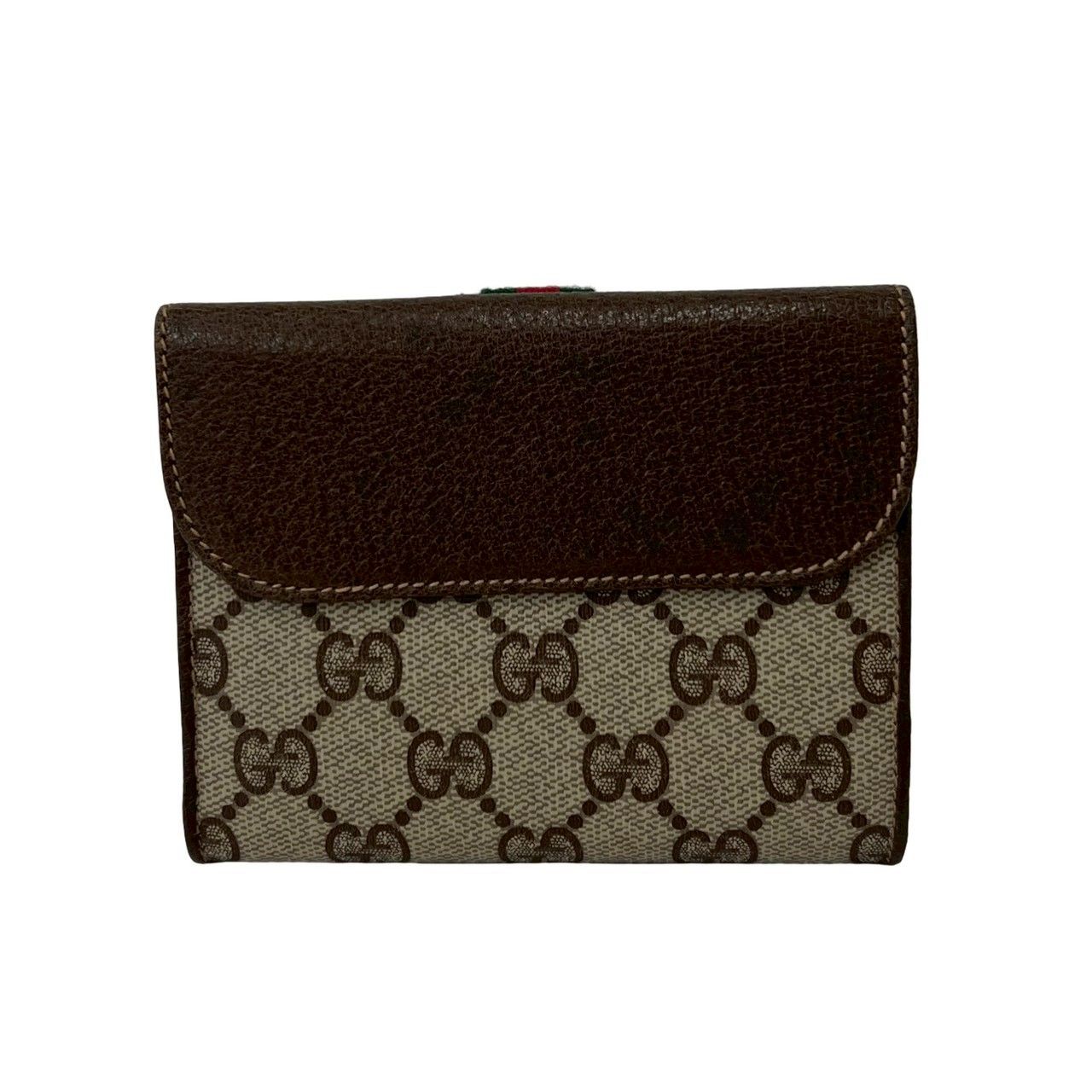 Gucci Vintage Sherry Line GG Logo Leather Bifold Wallet Brown — view 2