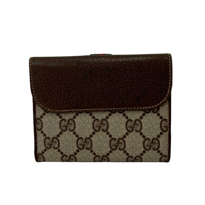 Gucci Vintage Sherry Line GG Logo Leather Bifold Wallet Brown — view 2