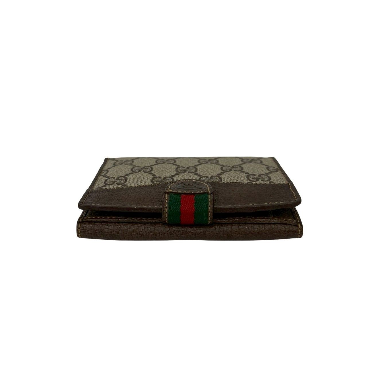 Gucci Vintage Sherry Line GG Logo Leather Bifold Wallet Brown — view 3