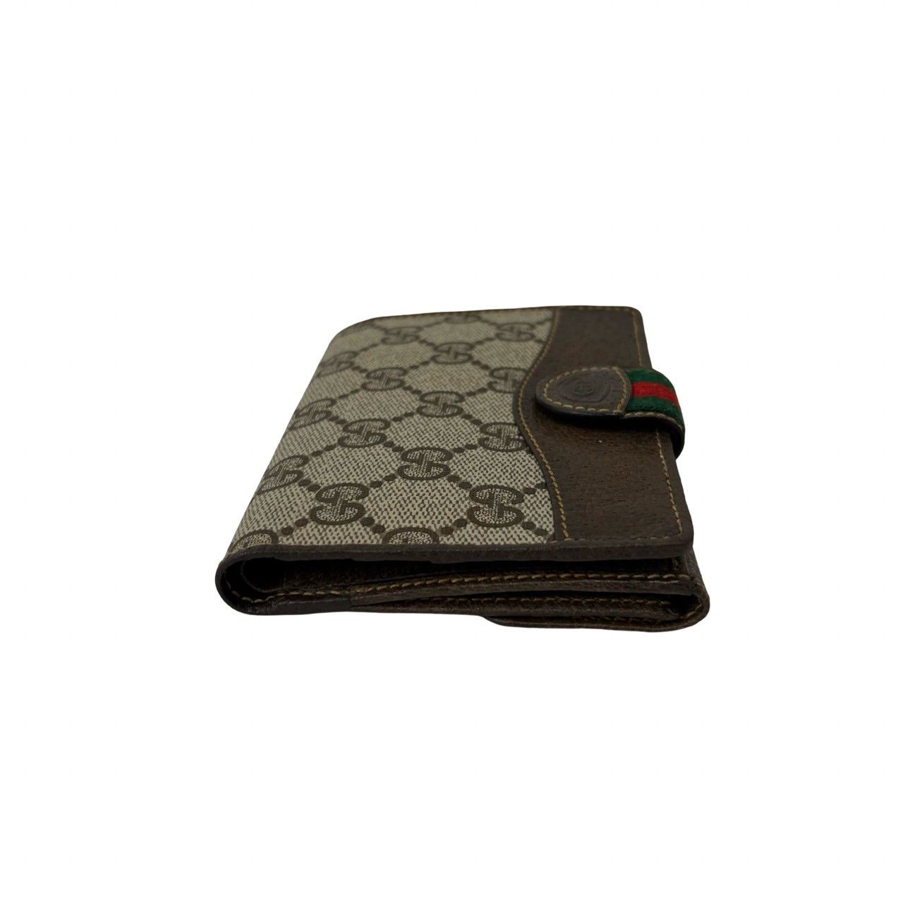 Gucci Vintage Sherry Line GG Logo Leather Bifold Wallet Brown — view 5