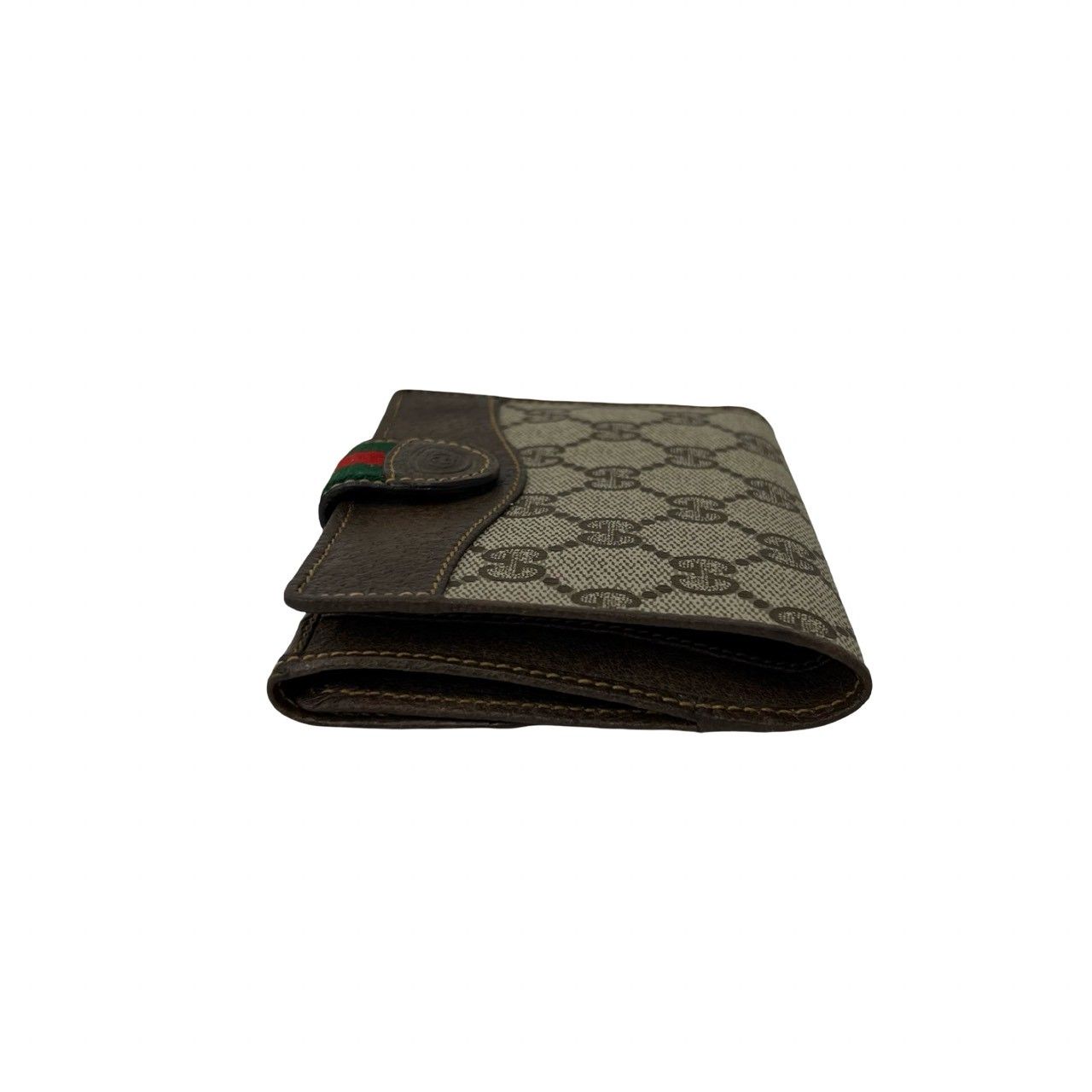 Gucci Vintage Sherry Line GG Logo Leather Bifold Wallet Brown — view 4
