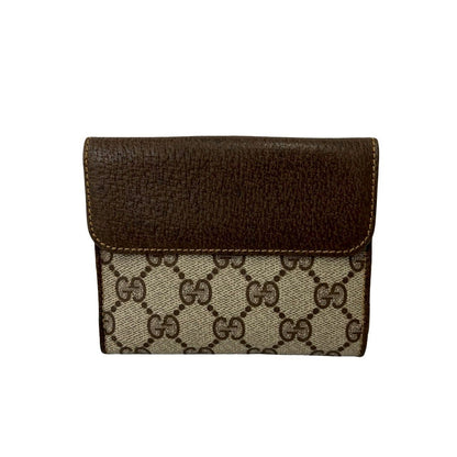 Gucci Vintage Sherry Line GG Logo Leather Bifold Wallet Brown — view 2