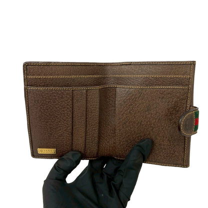 Gucci Vintage Sherry Line GG Logo Leather Bifold Wallet Brown — view 7