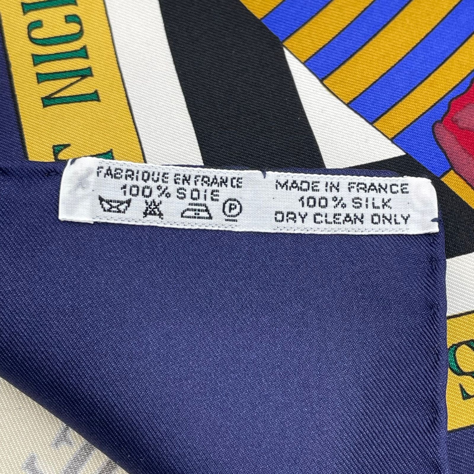Hermes Scarf Carre 90 Silk the Original New Orleans Creole Jazz New Navy White — view 6