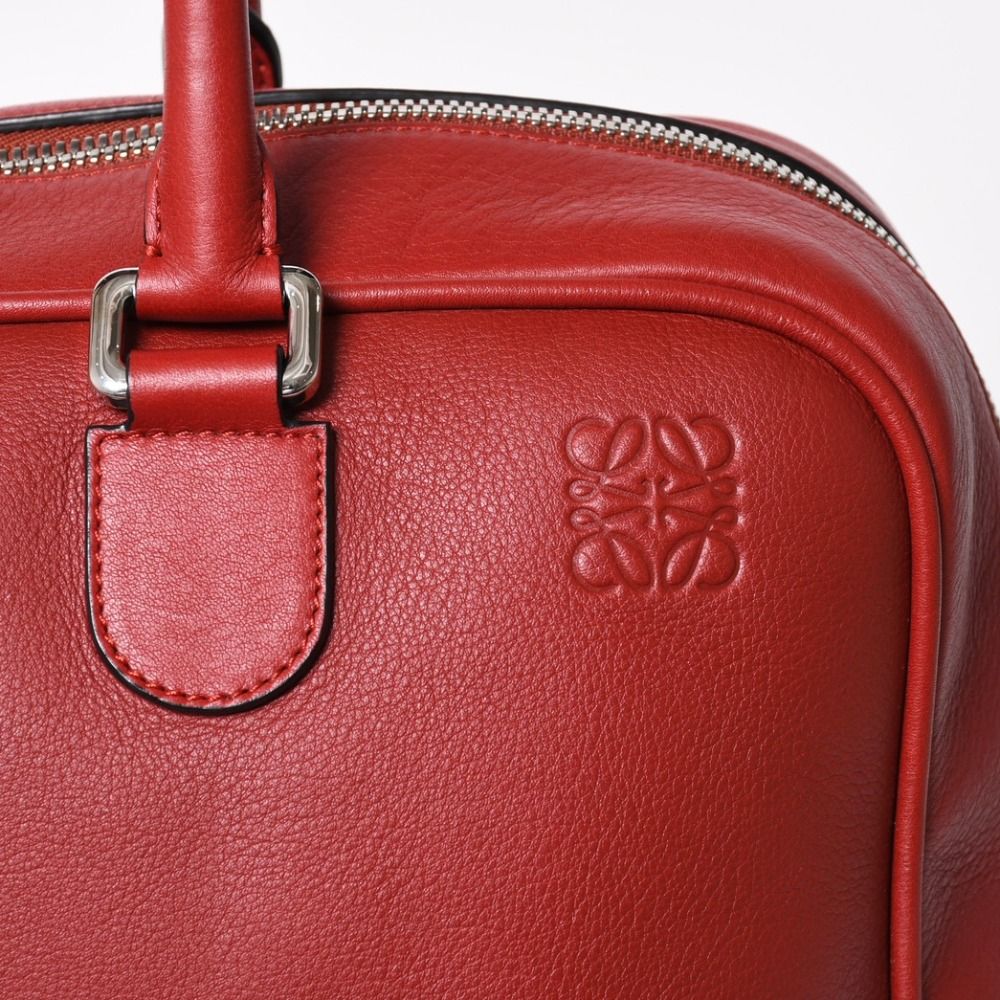 Loewe Amazona Handbag Red Leather Silver — view 5