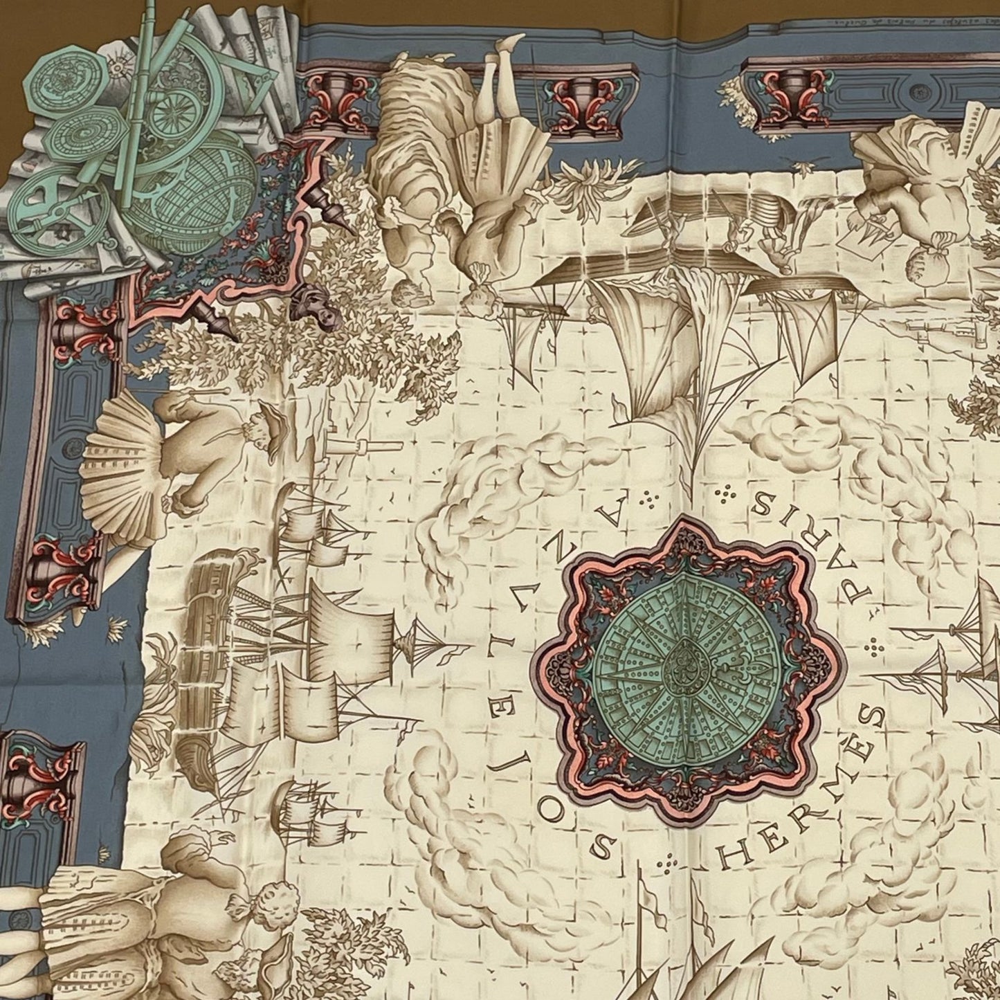 Hermes Carre 90 Azvlejos Noble Ship Scarf Silk Multicolor — view 2