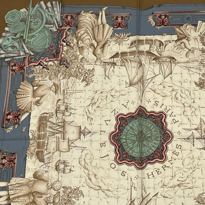 Hermes Carre 90 Azvlejos Noble Ship Scarf Silk Multicolor — view 2