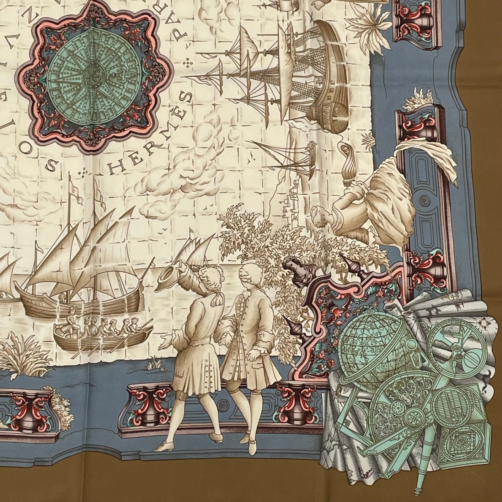 Hermes Carre 90 Azvlejos Noble Ship Scarf Silk Multicolor — view 5