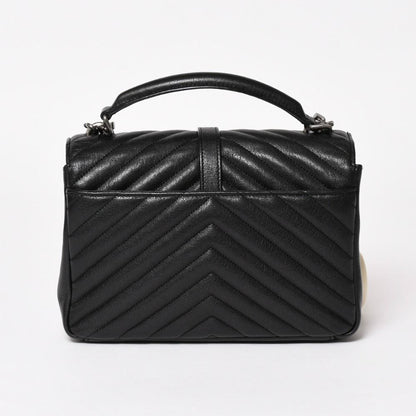 Saint Laurent Carre Shoulder Bag 2-Way Leather Black Silver — view 2