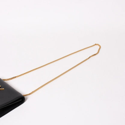 Saint Laurent Shoulder Bag Gold Black YSL Logo — view 5