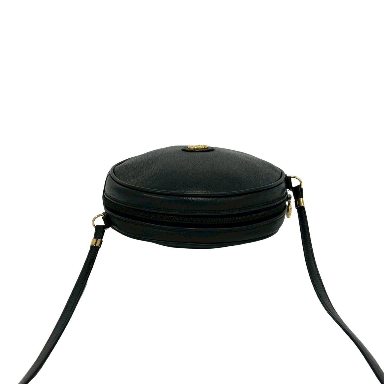 Gucci Vintage GG Logo Leather Mini Shoulder Bag Pochette Black — view 4