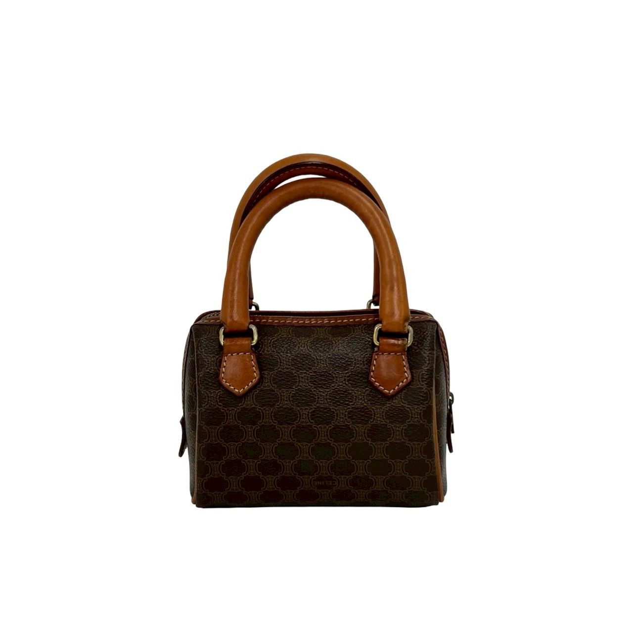 Celine Vintage Macadam Blason Pattern Leather 2-Way Mini Shoulder Bag Brown — view 3