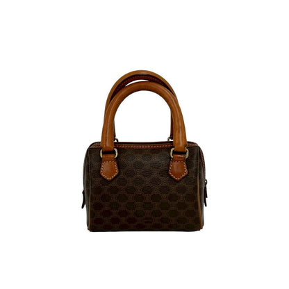 Celine Vintage Macadam Blason Pattern Leather 2-Way Mini Shoulder Bag Brown — view 3