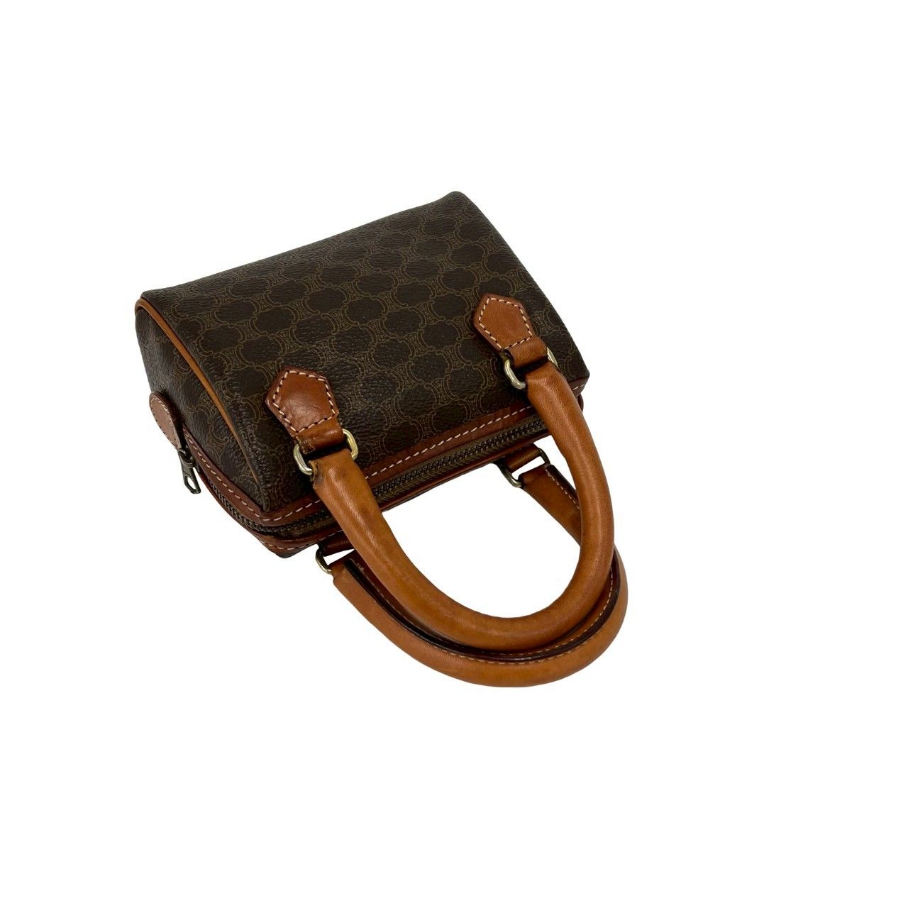 Celine Vintage Macadam Blason Pattern Leather 2-Way Mini Shoulder Bag Brown — view 4