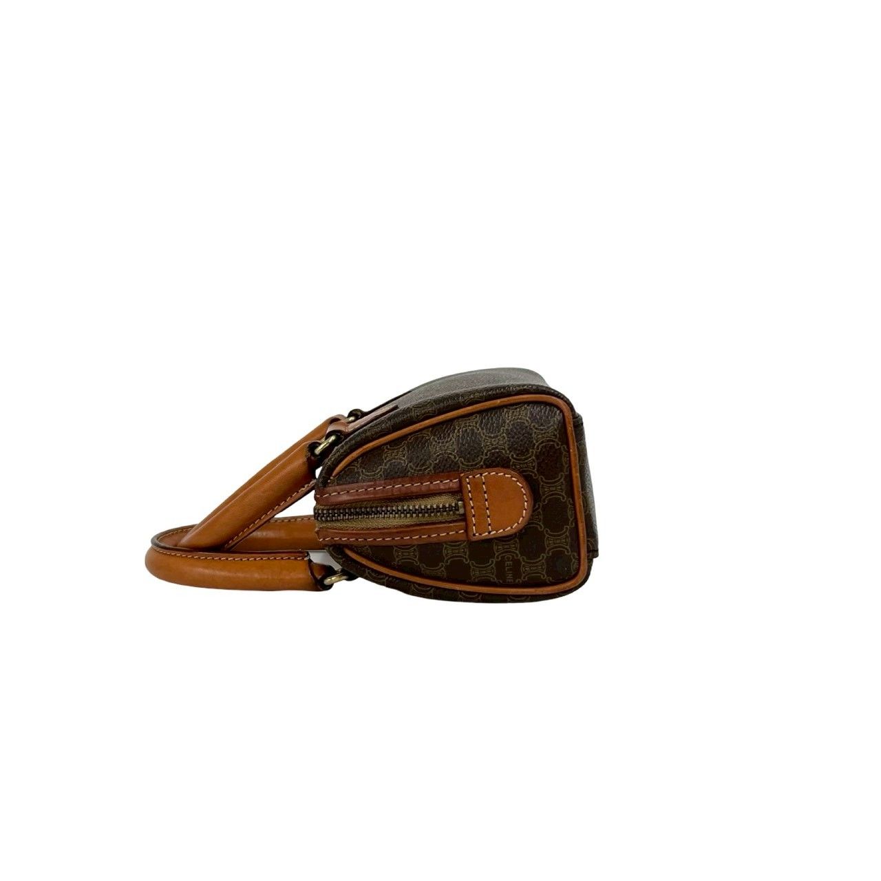 Celine Vintage Macadam Blason Pattern Leather 2-Way Mini Shoulder Bag Brown — view 5