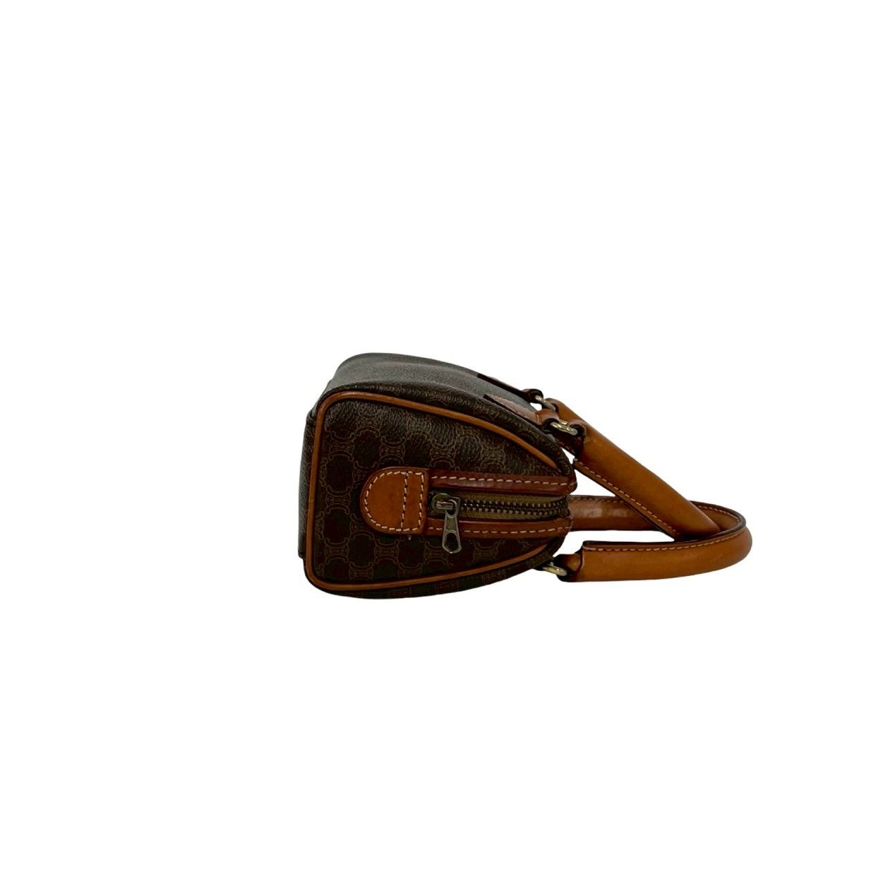 Celine Vintage Macadam Blason Pattern Leather 2-Way Mini Shoulder Bag Brown — view 6