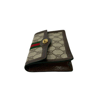 Gucci Vintage Sherry Line GG Logo Leather Pouch Case Brown — view 4