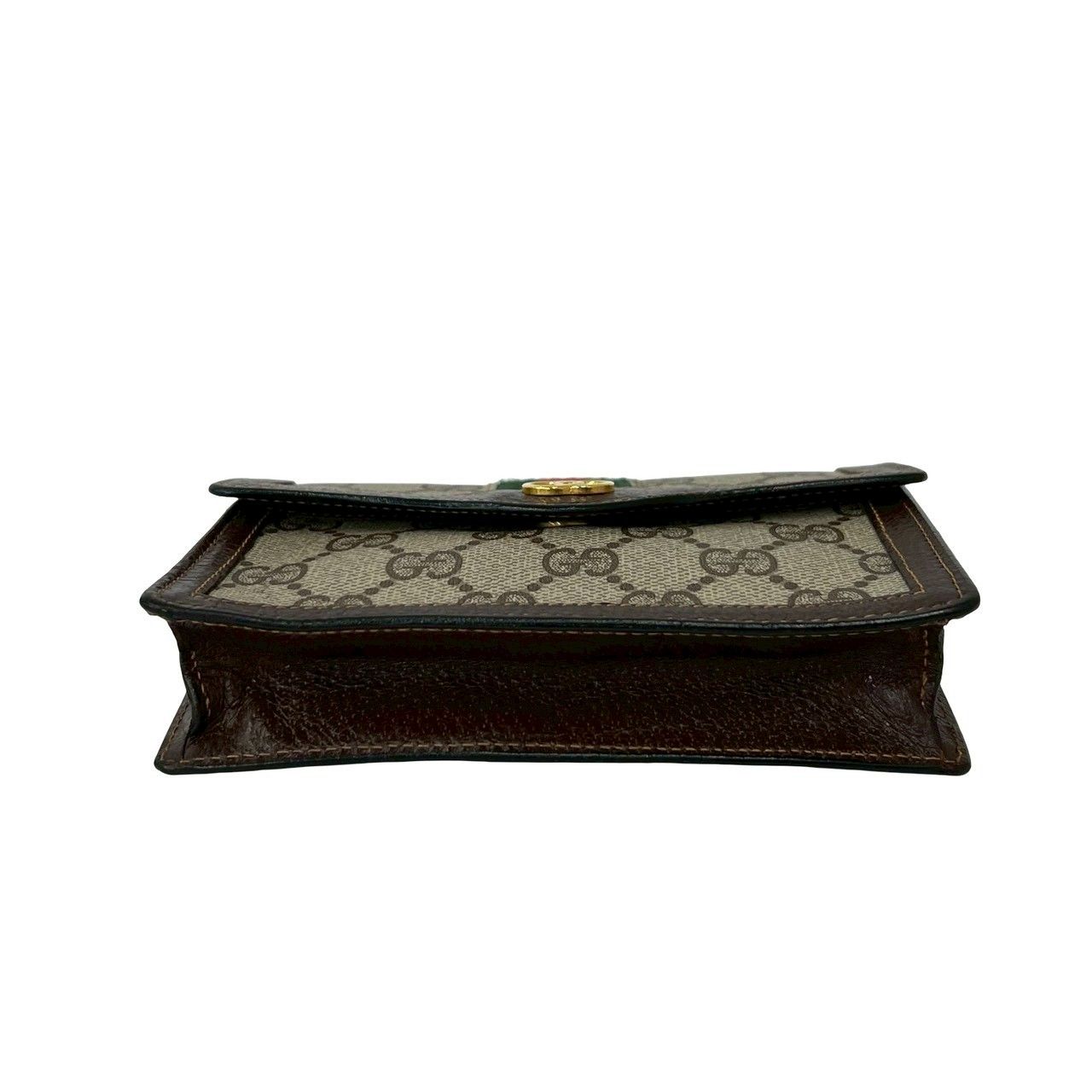 Gucci Vintage Sherry Line GG Logo Leather Pouch Case Brown — view 6
