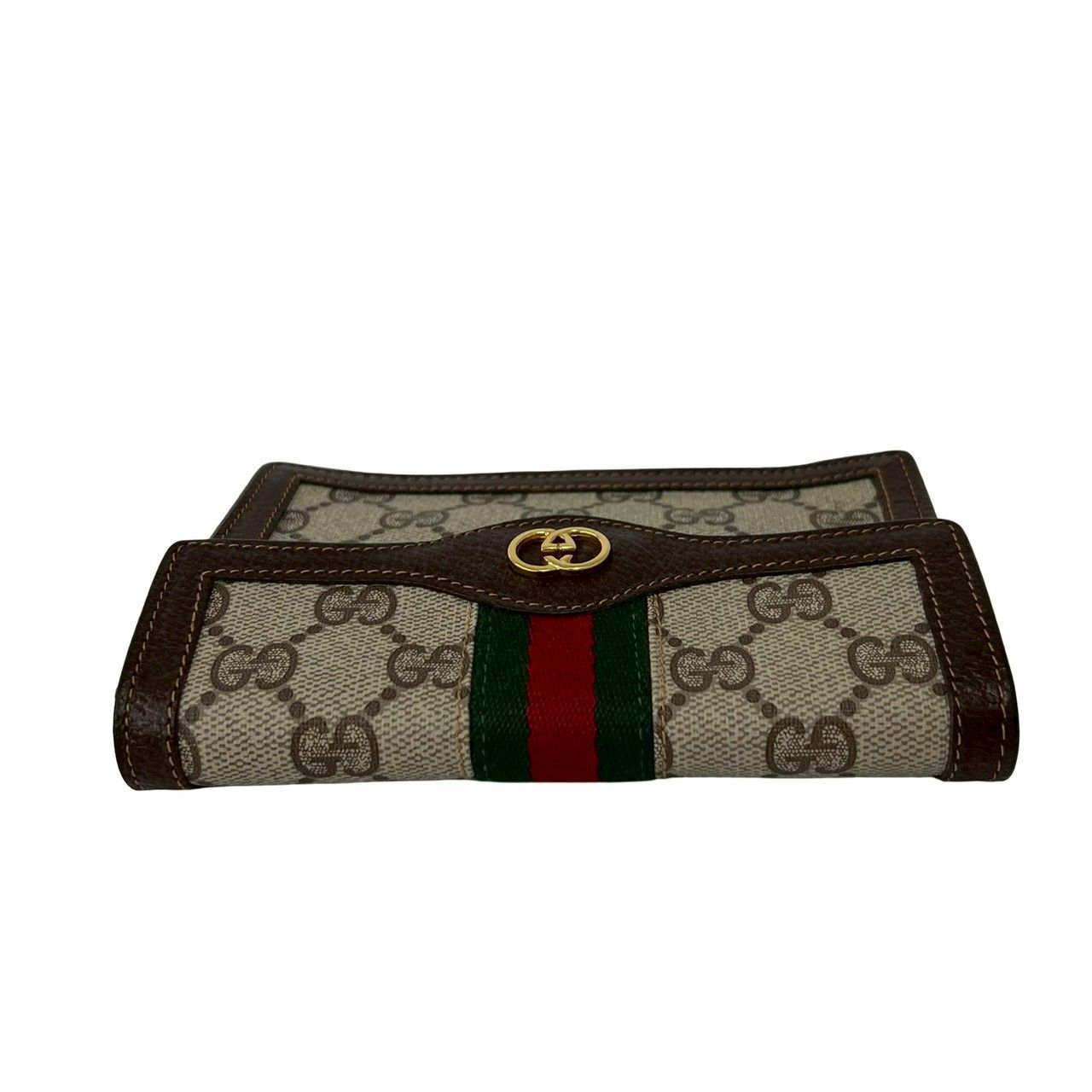 Gucci Vintage Sherry Line GG Logo Leather Pouch Case Brown — view 3