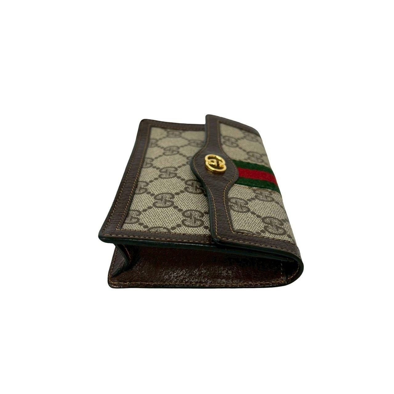 Gucci Vintage Sherry Line GG Logo Leather Pouch Case Brown — view 5