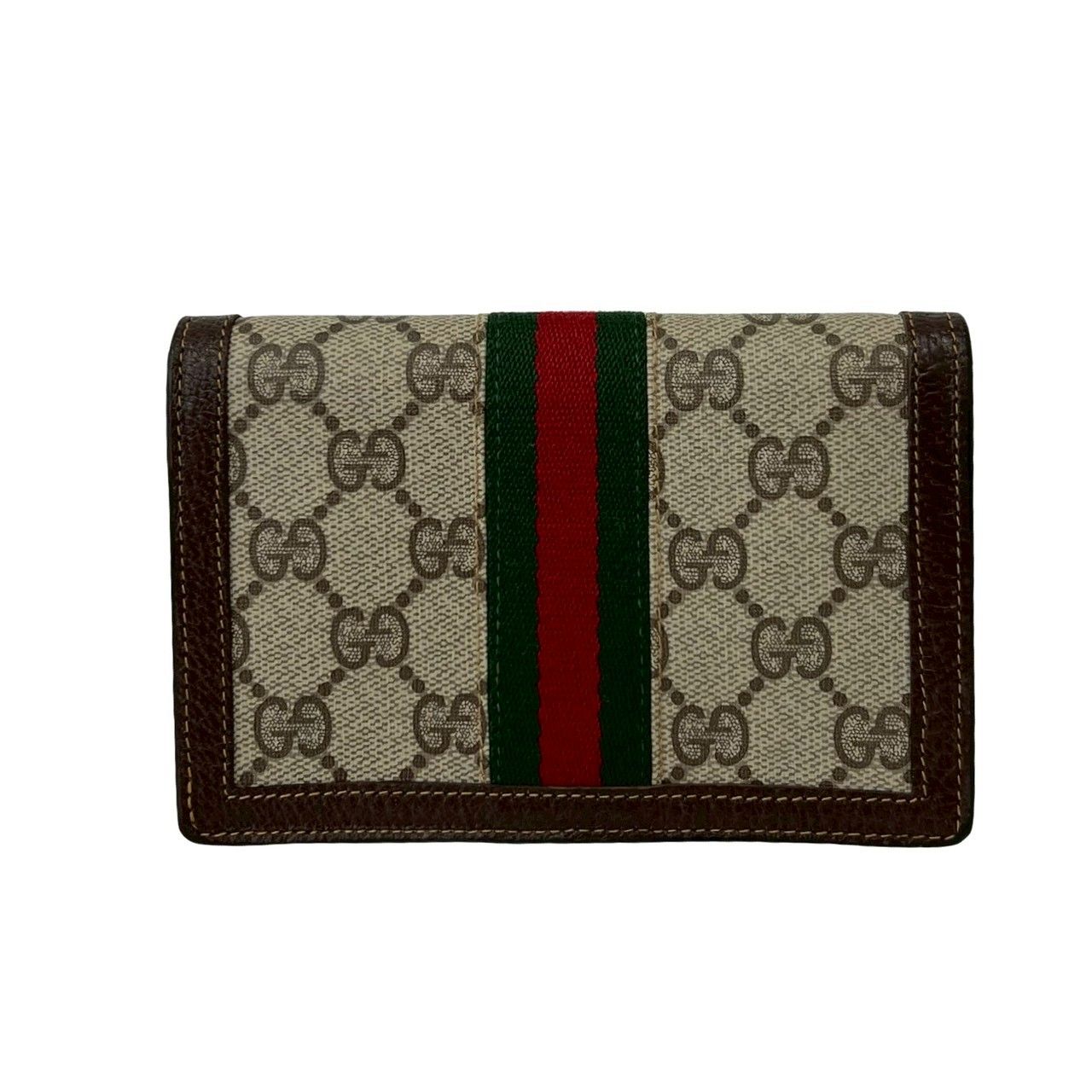 Gucci Vintage Sherry Line GG Logo Leather Pouch Case Brown — view 2